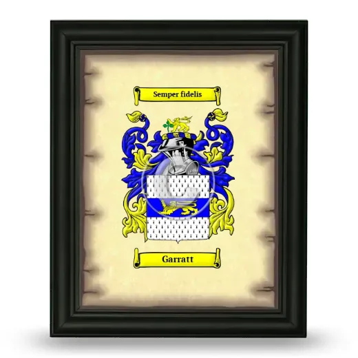 Garratt Coat of Arms Framed - Black