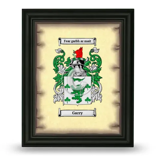 Garry Coat of Arms Framed - Black