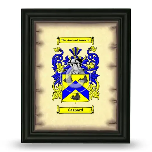 Gaspard Coat of Arms Framed - Black