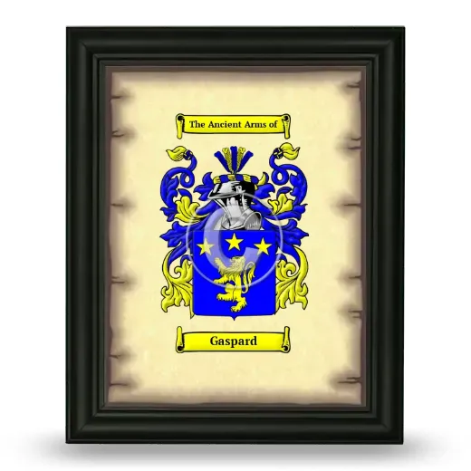 Gaspard Coat of Arms Framed - Black