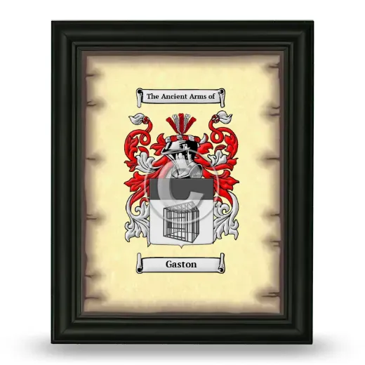 Gaston Coat of Arms Framed - Black