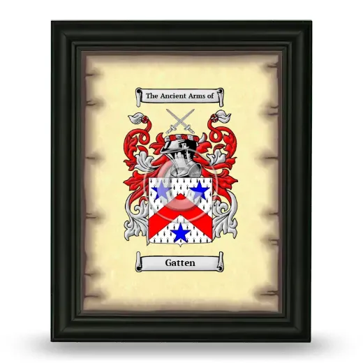 Gatten Coat of Arms Framed - Black