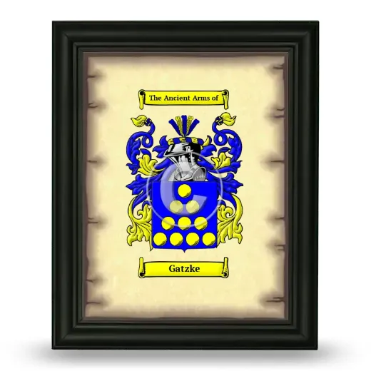 Gatzke Coat of Arms Framed - Black