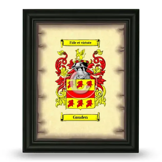 Gauden Coat of Arms Framed - Black