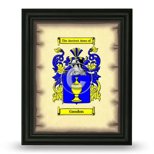Gaudon Coat of Arms Framed - Black
