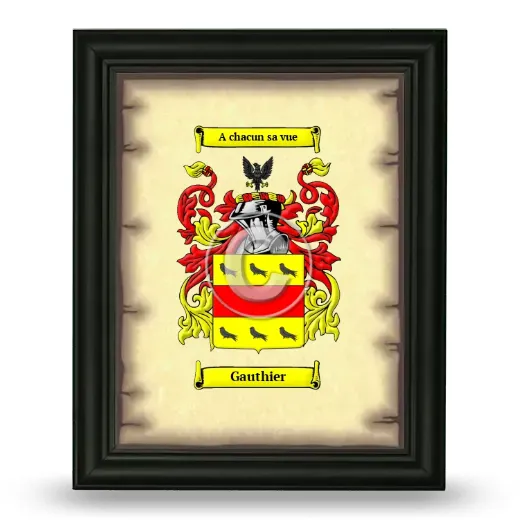 Gauthier Coat of Arms Framed - Black