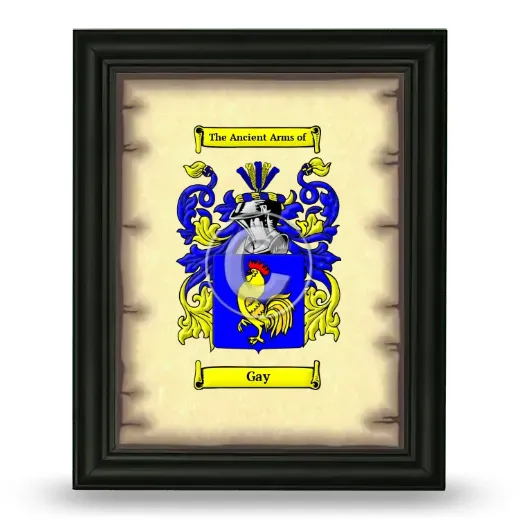 Gay Coat of Arms Framed - Black