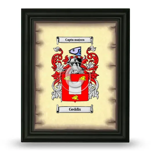 Geddis Coat of Arms Framed - Black