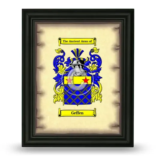 Geffen Coat of Arms Framed - Black