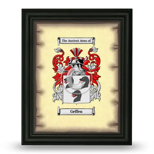 Geffen Coat of Arms Framed - Black