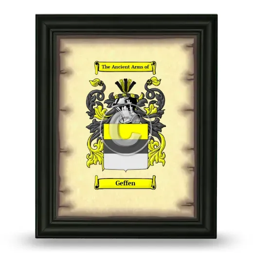 Geffen Coat of Arms Framed - Black