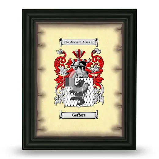 Geffers Coat of Arms Framed - Black