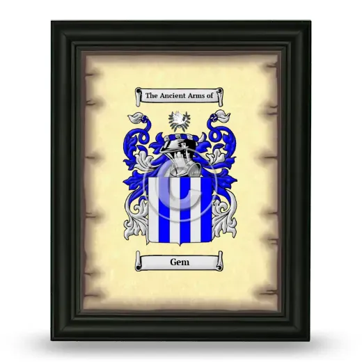Gem Coat of Arms Framed - Black