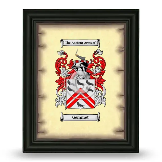 Gemmet Coat of Arms Framed - Black