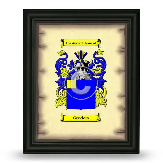 Genders Coat of Arms Framed - Black