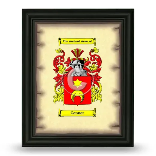 Genner Coat of Arms Framed - Black