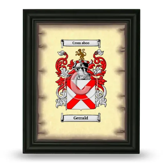 Gerrald Coat of Arms Framed - Black