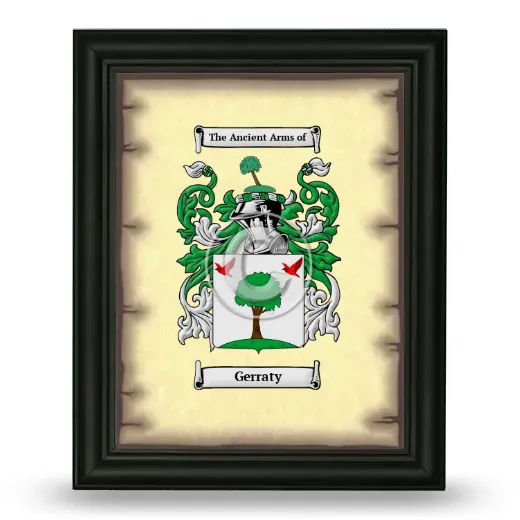 Gerraty Coat of Arms Framed - Black