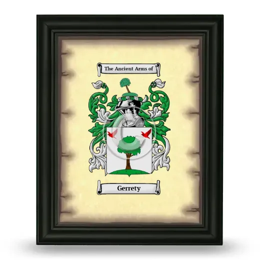 Gerrety Coat of Arms Framed - Black