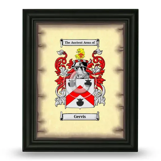 Gervis Coat of Arms Framed - Black