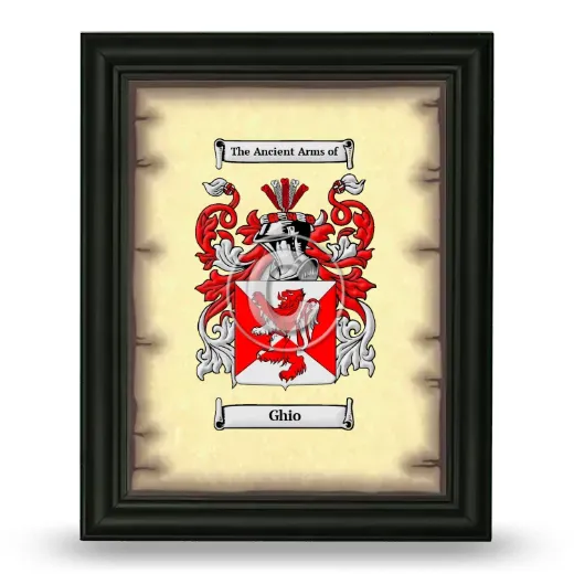 Ghio Coat of Arms Framed - Black