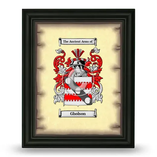 Gholson Coat of Arms Framed - Black