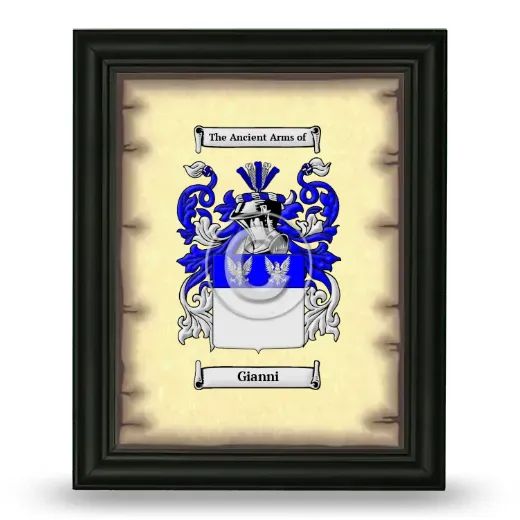 Gianni Coat of Arms Framed - Black