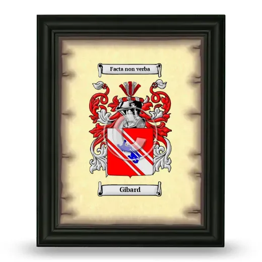 Gibard Coat of Arms Framed - Black
