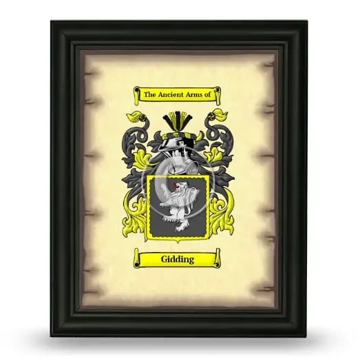 Gidding Coat of Arms Framed - Black