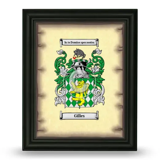Gilles Coat of Arms Framed - Black
