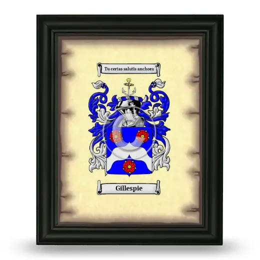 Gillespie Coat of Arms Framed - Black