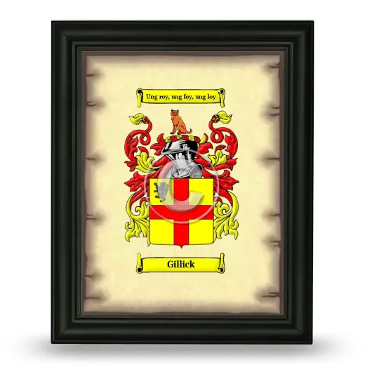 Gillick Coat of Arms Framed - Black