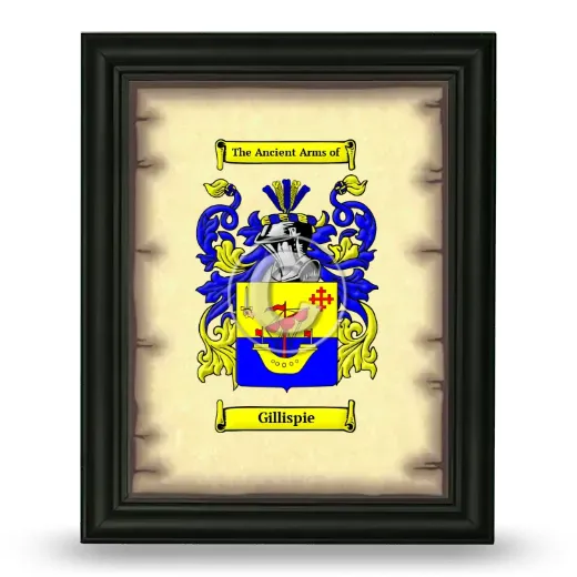 Gillispie Coat of Arms Framed - Black