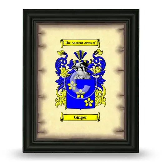 Ginger Coat of Arms Framed - Black