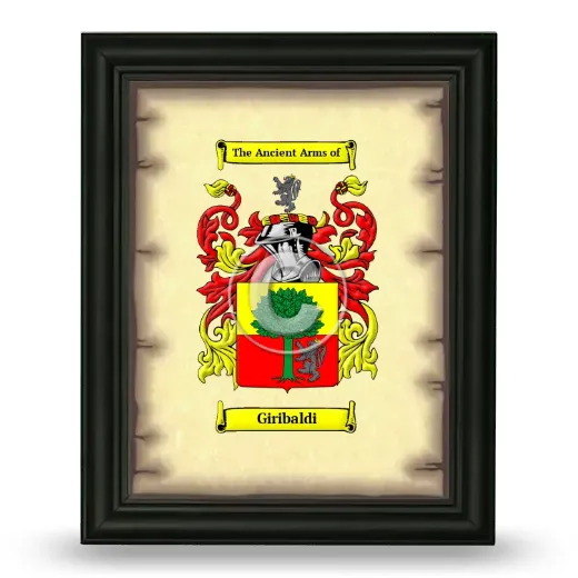 Giribaldi Coat of Arms Framed - Black