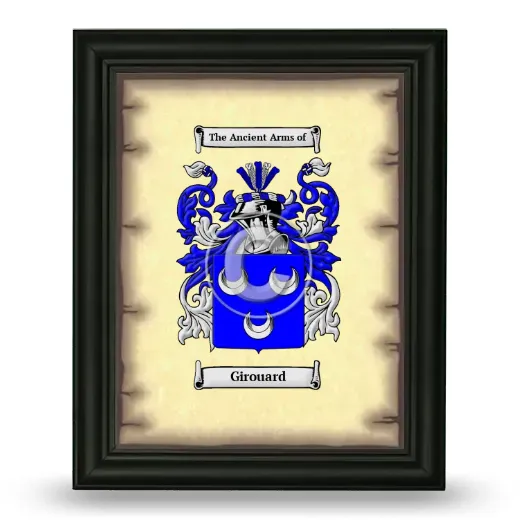 Girouard Coat of Arms Framed - Black