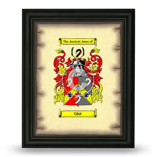 Gist Coat of Arms Framed - Black