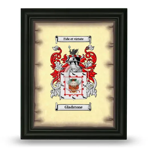 Gladstone Coat of Arms Framed - Black