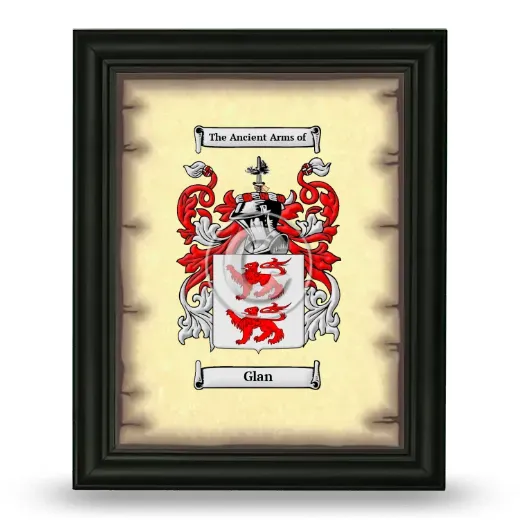 Glan Coat of Arms Framed - Black