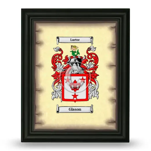 Glason Coat of Arms Framed - Black