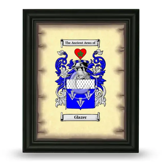 Glazer Coat of Arms Framed - Black