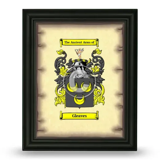 Gleaves Coat of Arms Framed - Black