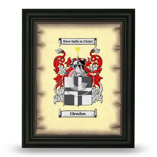 Glendon Coat of Arms Framed - Black