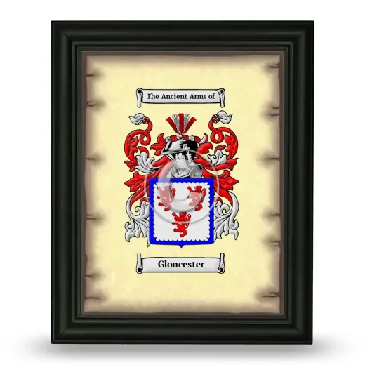 Gloucester Coat of Arms Framed - Black