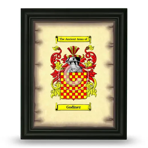 Godinez Coat of Arms Framed - Black