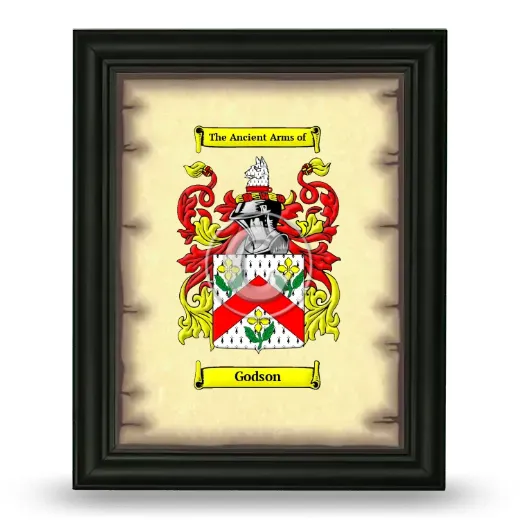 Godson Coat of Arms Framed - Black