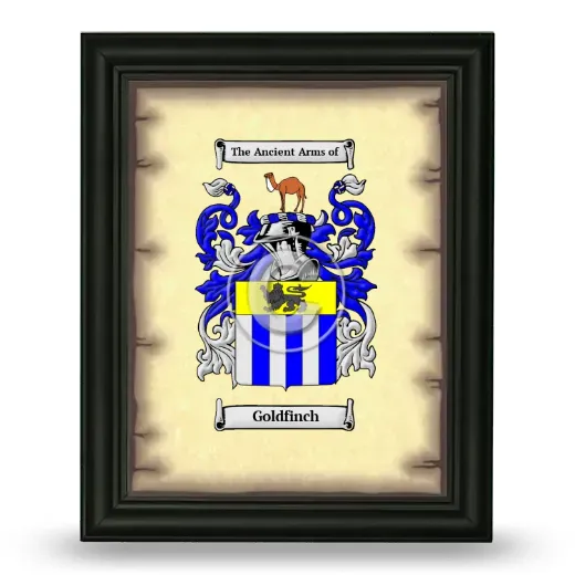 Goldfinch Coat of Arms Framed - Black