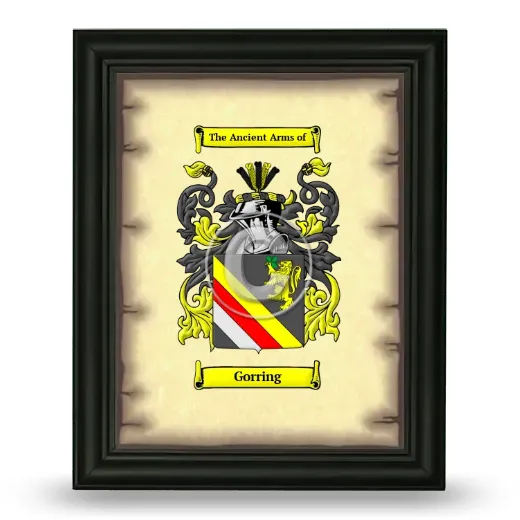 Gorring Coat of Arms Framed - Black