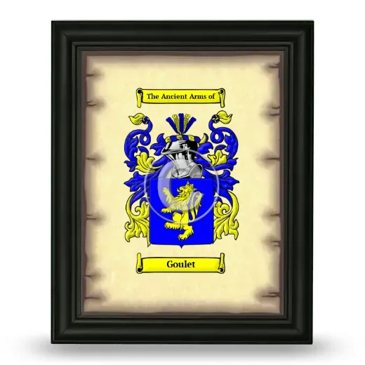 Goulet Coat of Arms Framed - Black