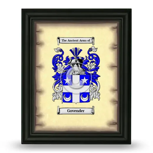 Govender Coat of Arms Framed - Black